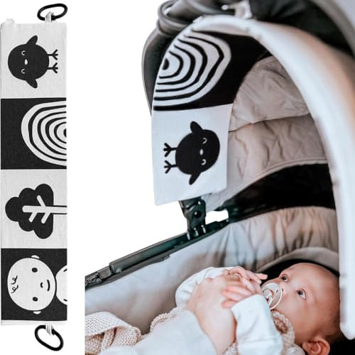 Eyas Sensory Pram Toys for Newborns - Paediatrician Approved Baby Toys 0-3 months. Great New Baby Gifts. Compatible with All Pushchairs & Prams, Black and White