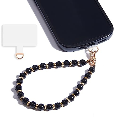 Lostars Marble Beaded Phone Wrist Strap for Women, Detachable Design