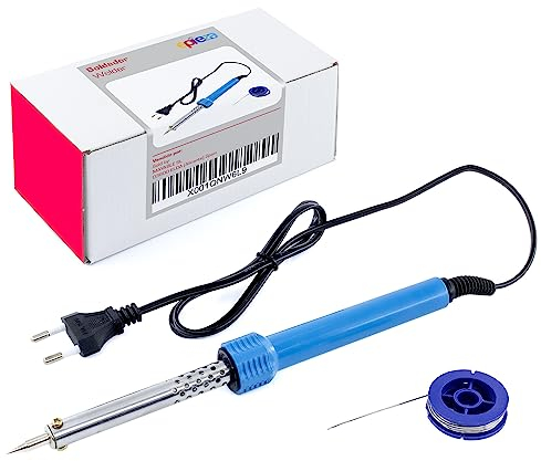 EPIEZA Soldador de Estaño, Potencia 60W Soldador de Precisión Profesional, Incluye Rollo de estaño de 10gr, Kit de Reparación Pequeño de Soldador, Soldadura, Voltaje 220V