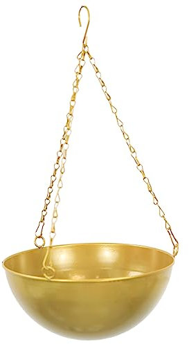 XZincer Ketten-Hängekorb, Blumentopf, Hängewand, Hängetopf, grüne Blumen, Hängeeimer, Phalaenopsis, kreative Dekoration, Topf, Kleiner Hängetopf Blumentopf Schwarz Klein Vintage (Gold, One Size)