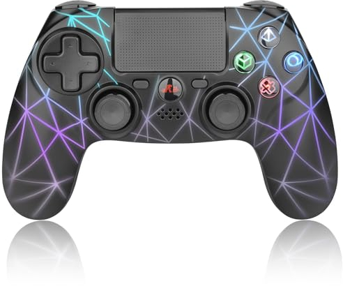 Rii Gaming GP600 - Gamepad Bluetooth + USB con mouse touchpad, altoparlante, microfono, vibrazione e retroilluminazione compatibile con PlayStation 4, Windows, Mac, Android, Fire TV, Raspberry Pi
