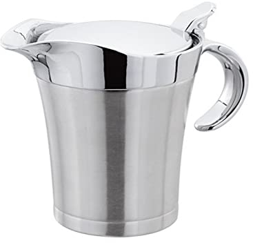 Edelstahl Sauciere 500/750ml Thermo-Sauciere mit Klappdeckel&Griff Doppelt Isoliert Soßenkanne Soßenschüssel Saucenbecher, Soßengefäß Sauciere