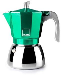 IBILI Elba Green Cafetière express, 9 tasses, 450 ml, fonte d'aluminium, base en acier inoxydable, convient pour induction