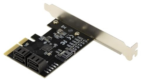 KALEA-INFORMATIQUE PCIe 3.0 x4 Controller-Karte mit 5 Ports für SATA 3.0 6G Festplatten CHIPSET JMB585