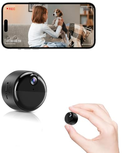 Mini Hidden Camera, 1080P Small Nanny Cam for Home Security, 90 Days Battery Life, Auto Night Vision, Magnetic Installation, PIR Motion Detection with Alerts,Cloud Storage & Local SD Card Replay