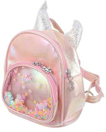 ifundom Mochila Escolar Unicornio Lentejuelas Rosa, Material Duradero, Correas Ajustables, Organizador para Niñas, Mochila Ligera para Exteriores, Tamaño Mini
