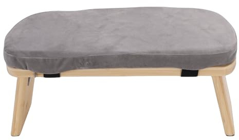 Fockety Panca da Meditazione, Comoda Panca in Ginocchio Pieghevole in Legno Sgabello da Meditazione Ergonomico Inclinabile in Avanti con Cuscino per il Relax Cerimonia del tè a Casa