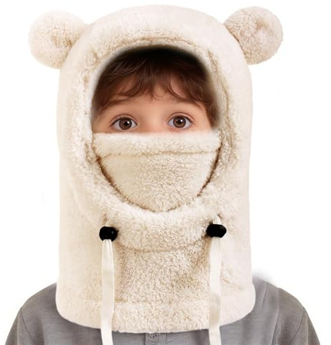 Manolyee Coprifaccia Invernale Bambini | Berretto in Pile Maglina - Cappello Regolabile con Copertura Completa E Scaldacollo,per Bambini e Ragazzi Sport Invernali Sci Snowboard Escursionismo Ciclismo
