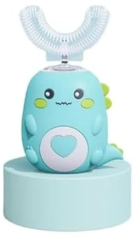 Loulou Smile DinoBrosse Brosse à Dents 360° pour Enfants, Brosse à Dents Électrique, Brossage Ludique (Vert-2-6 ans)