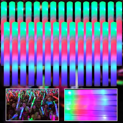 Palos de Espuma Luminosos, 40pcs Palos de Espuma LED Fiestas 3 Modos