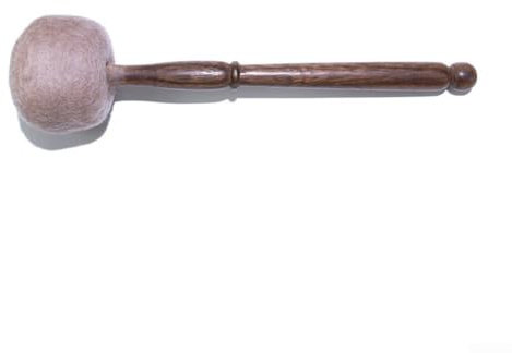 Bol chantant en bois avec maillet en coton pour méditation tibétaine, thérapie par le son, pratique du yoga, taille S, M, L, rouge, blanc, noir (taille L, marron)