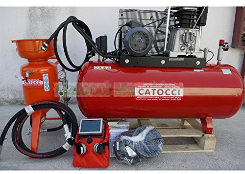 CATOCCI MACCHINE Sabbiatrice 270 L HP 7,5 TriFase Rosso Silenziosa con Cavo Elettrico e Compressore