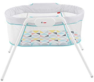 Fisher-Price lit Pliable et transportable avec Vibrations pour apaiser bébé, Sac de Rangement Inclus, dès la Naissance, GBR67, Multicolore