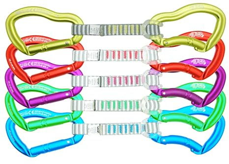 Kong. Ergo Anniversary. Set di 5 Rinvii da Arrampicata. Moschettone per Falesia e Palestra. Rinvio con 2 Connettori Ergo con Keylock. Prodotto in Italia. Certificazioni: EN 12275. Peso 125 grammi