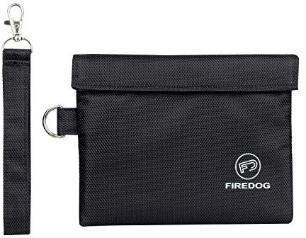 FIREDOG Sac anti-odeurs doublé de carbone, 17,8 x 15,2 cm, étui voyage (noir), S