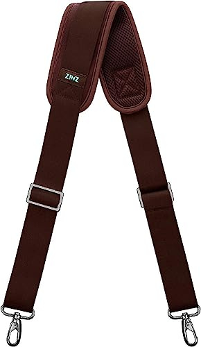 ZINZ 57 Correa de Hombro con Cojín Fijo Ultragrueso y Hebillas de Doble Equilibrio, Correa para Equipaje, Computadora, Cámara, Correas de Hombro Portátil (145cm, Braun)