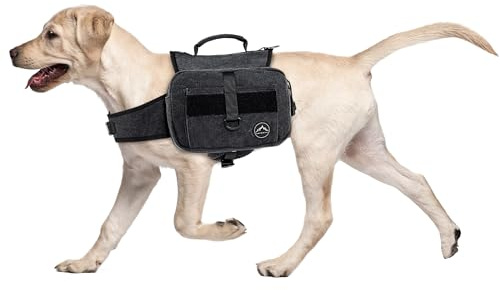 Himal Outdoors Dog Backpack & Saddle Bag, Tactical Hiking Backpack Black