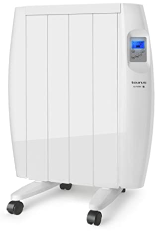 Taurus - Emisor Térmico WIFI Malbork Connect 600W | 3 Modos + Temperatura Ajustable | Ruedas + Soporte | Radiador Eléctrico APP Alexa Google Home | Apto Baños IP24 | Pantalla LCD | 6m2 | 58x45.5x8