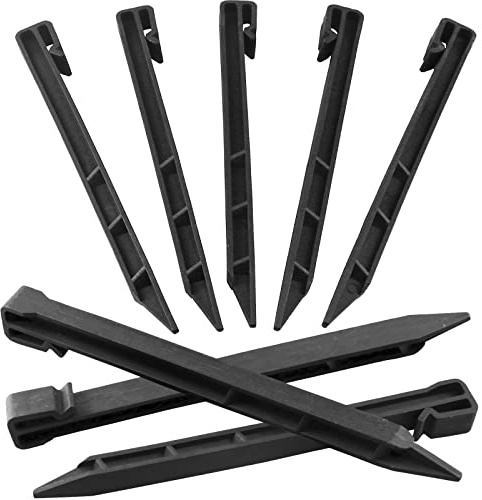 30 PCS Landscape Edging Garden Stakes, 10 Inch Black Landscaping Anchoring Spikes Heavy Duty Plastic Garden Ground Netting Stakes for Edging, Terrace & Garden