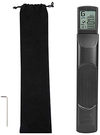 6 frettes Guitare de Poche, Manche Entrainement Guitare, Pocketstrings 6‑fret Practice Tool, D'entraînement d'accords de Guitare avec Affichage du Graphique Rotatif 29 * 5 * 4cm