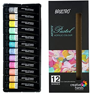 BRUSTRO Artists ' akryl pastellfärg set med 12 färger x 12 ml rör