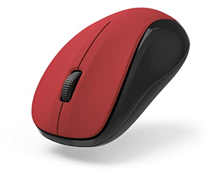 Hama Funkmaus kabellos (3 Tasten, 2,4GHz, 1200dpi, optische Maus kabellos, Wireless, Computermaus, für Laptop/PC/Notebook, geräuschlos, Batterie, für Rechtshänder, für Linkshänder, USB-Empfänger) rot