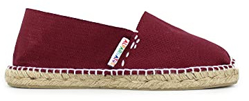 ALPARGATUS Espadrilles classiques en toile de couleur unie fabriquées en Espagne, Bordeaux, 43 EU