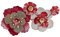 Beliani Wanddekoration Blumen Metall rot/Gold einteilig handgemacht Modern Scandium