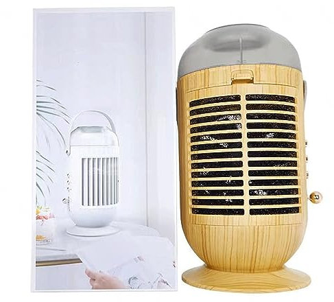 BAIYUN Rinfrescatore d'Aria - 4 in 1 Mini Ventilatore da Tavolo con 3 velocità della Ventola e 2 Funzioni di Nebbia | 3 Luci Colorate, Serbatoio dell'Acqua da 400 ML per Ufficio da Viaggio