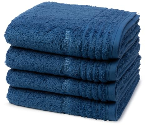 Vossen - 4 teiliges Frottier-Set - Vienna Style Supersoft (4 X Handtuch im Set) - 620 g/m2 - Baumwolle - Frottee - saugstark - weich und flauschig - Deep Blue
