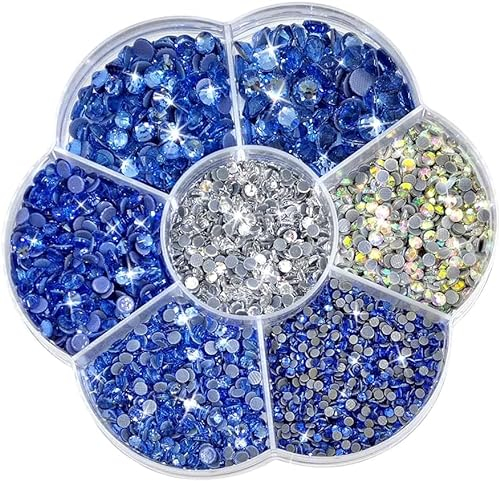 Liliume 5000pcs Hotfix Strasssteine Lt.Sapphire Strasssteine 21 Farben 5 Größen SS6-SS30 Strass für DIY Handwerk(Hellblau）
