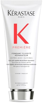 Kérastase Première, Reparierende und kalziumreduzierende Spülung für geschädigtes Haar, Mit Zitronensäure und Glycin, Fondant Fluidité Réparateur Conditioner, 200 ml