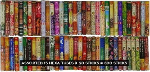 Pack Surtido de Inciensos HEM - 15 Cajas, 300 Varillas Aromáticas Variadas - Exclusivo en DISPAU