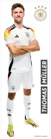 K&L Wall Art DFB Wandsticker Deutsche Nationalmannschaft Wandtattoo Fußballspieler Logo Fußball Trikot - Offizielles Lizenzprodukt (Müller, 30x90 cm, DFB)