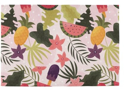 Manteles individuales lavables para mesa de comedor, manteles individuales reversibles, lavables a máquina, manteles individuales con placa para mesa de cocina, juego de 6 unidades