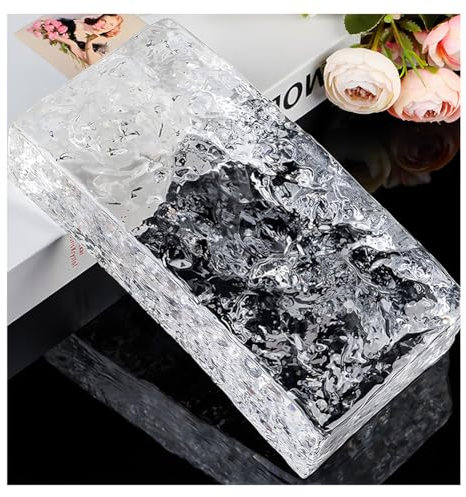 Zfmnoyev Ladrillo De Vidrio Arquitectónico Rectangular, Ladrillos De Cristal Macizo De Doble Cara, Ladrillo De Vidrio Transparente con Protección De Privacidad, para Oficinas, Bares(200x50x20mm)