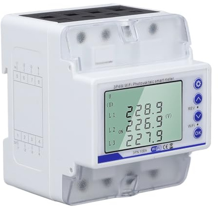 BSTiltion WiFi Smart Circuit Breaker 3-fas, Dubbelriktad Energimätare med överbelastningsunderspänningsskydd för Hem 60-300V 100A