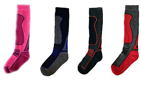 Performax Girl's Ski Socks Mix Colour 9.0-12.0 UK (EU 27-30) (4 Pack)