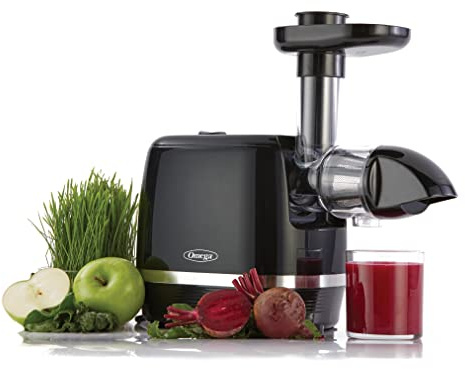 Omega H3000D Cold Press Juicer Machine, Vegetable and Fruit Juice Extractor, Triple-Stage Slow Masticating Juicer, 150 W, Black