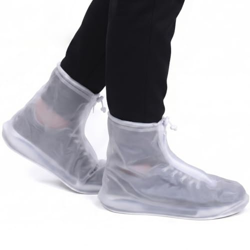 Swpeet Silicone Waterproof Rain Shoe Covers, Reusable Foldable Overshoes Non-Slip Water Resistant Overshoes Silicone Rubber Rain Shoe Cover Protectors
