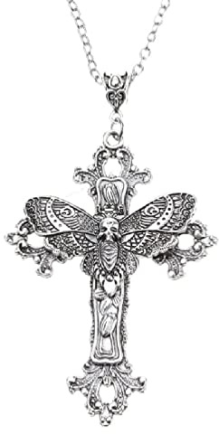 Cranio clavicola catena falena cranio morte per testa ciondolo collana collana argento donna ragazza ciondolo filigrana collana girocollo catena motocross per uomini ragazze