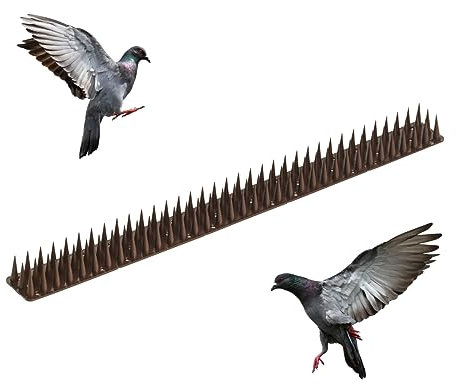Holtaz Robuste Taubenabwehr Spikes - Effektive Vogelabwehr für Balkon und mehr - in 7 Farben erhältlich Vogelabwehr aus Kunststoff für Katze, Marder, Taube - Braun