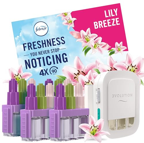 Febreze 3Volution Air Freshener Plug-in Starter Kit Lily Breeze 4x20ML