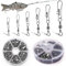 Annyswit 100/200 Stück Angelzubehör Wirbel Angeln 6# 7# 8# 10# 12# 14# Forellen Angeln Wirbelkarabiner Edelstahl Angelwirbel mit Karabiner für Schnellen Köder & Angelschnurwechsel (100)