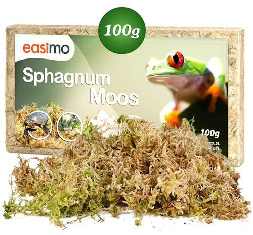 easimo | Sphagnum Moos für Pflanzen & für's Terrarium 100g I Moos für Orchideen Terrarien und andere Zimmerpflanzen I Lebendes Torfmoos Peat Moss