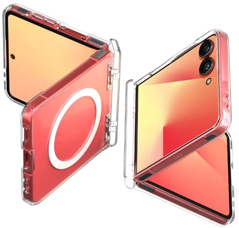 Spigen Ultra Hybrid Pro MagFit Case for Samsung Galaxy Z Flip 7, Compatible with MagSafe Accessories - Clear White