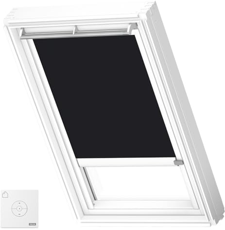 VELUX Original Store Occultant à Énergie Solaire, SK06, Noir, Cadre Blanc