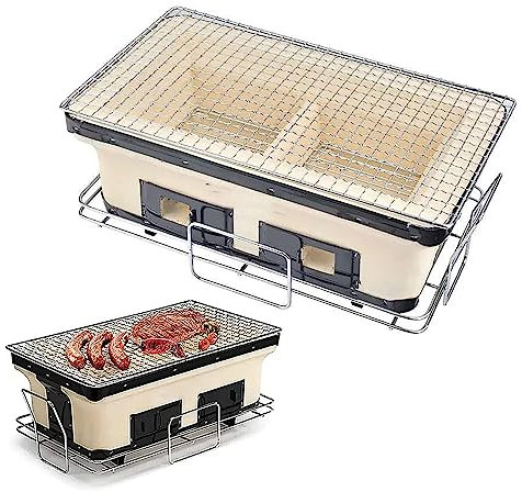 Griglia a carbonella in ceramica giapponese con ventilazione regolabile, resistente alle alte temperature, per barbecue all'aperto e campeggio