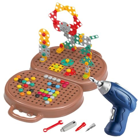 Juego de Herramientas de Juguete | Maletín de Herramientas Creativas con Taladro 203 Piezas | Juguete Educativo para Aprendizaje | Uso en Hogar Viajes y Fiestas Infantiles