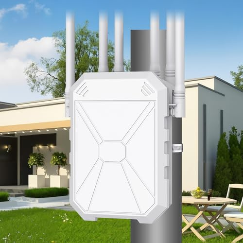 AX3000 Outdoor WLAN Repeater WiFi 6 Verstärker bis 3000Mbps, Dualband 2.4GHz & 5GHz, IP67 Wasserdicht, Lange Reichweite, Gigabit LAN, Access Point/Router/Repeater für Garten, Terrasse, Wohnmobil